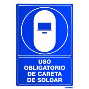 Señal "Uso obligatorio de careta de soldar" Surtek
