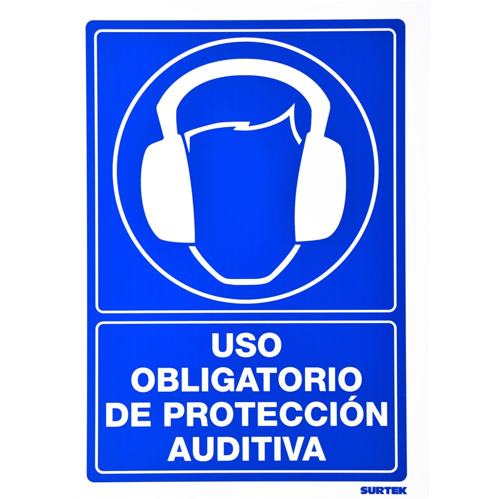 3 Pza Señal "Uso obligatorio de protección auditiva" Surtek