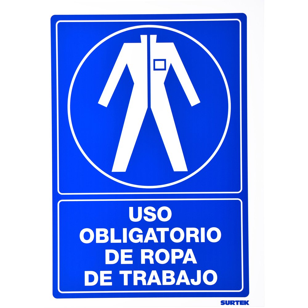 3 Pza Señal "Uso obligatorio de ropa de trabajo" Surtek