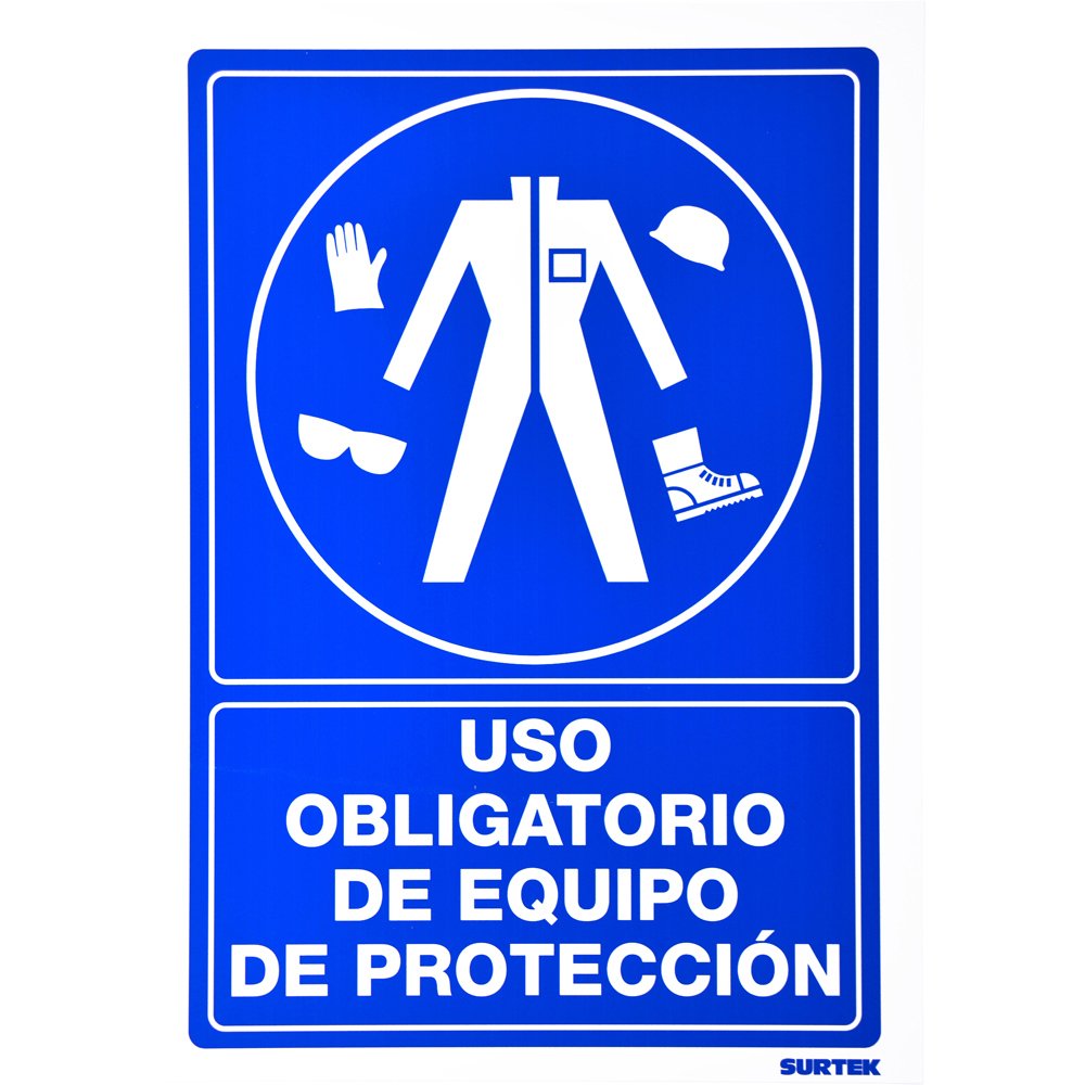 3 Pza Señal "Uso obligatorio de equipo de protección" Surtek