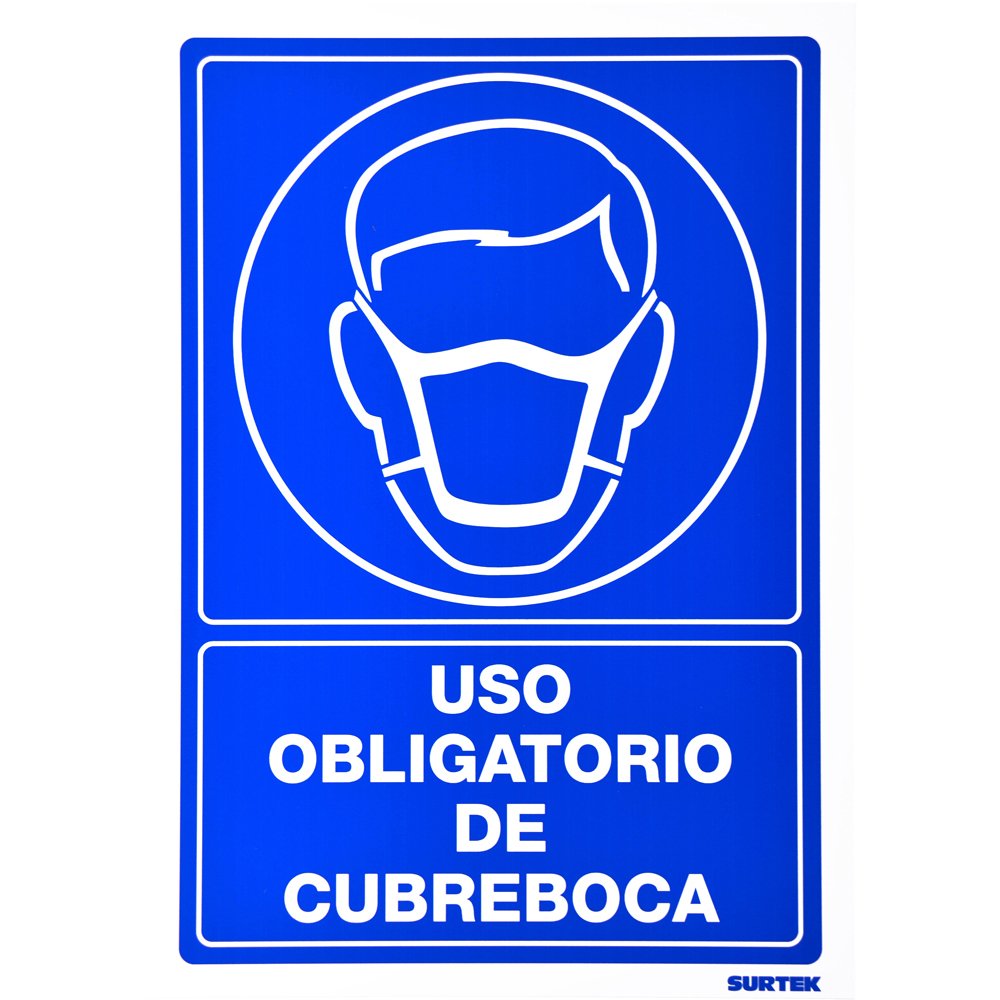 3 Pza Señal "Uso obligatorio de cubre bocas" Surtek