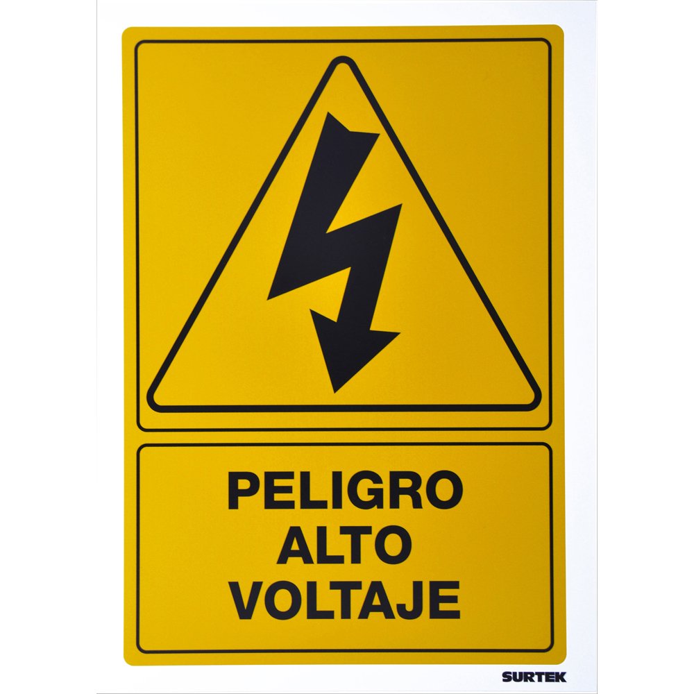 3 Pza Señal "Peligro alto voltaje" Surtek
