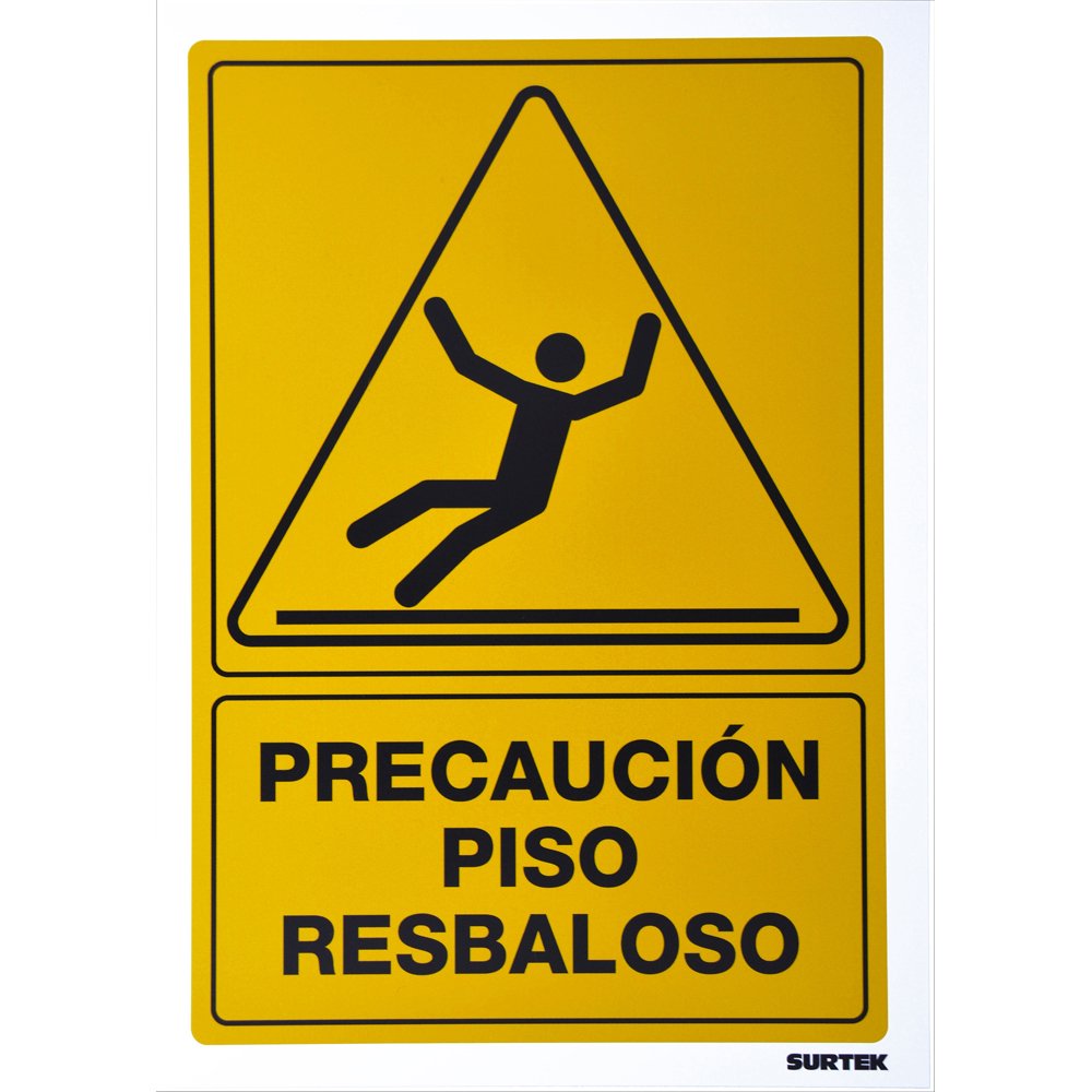 3 Pza Señal "Precaución piso resbaloso" Surtek