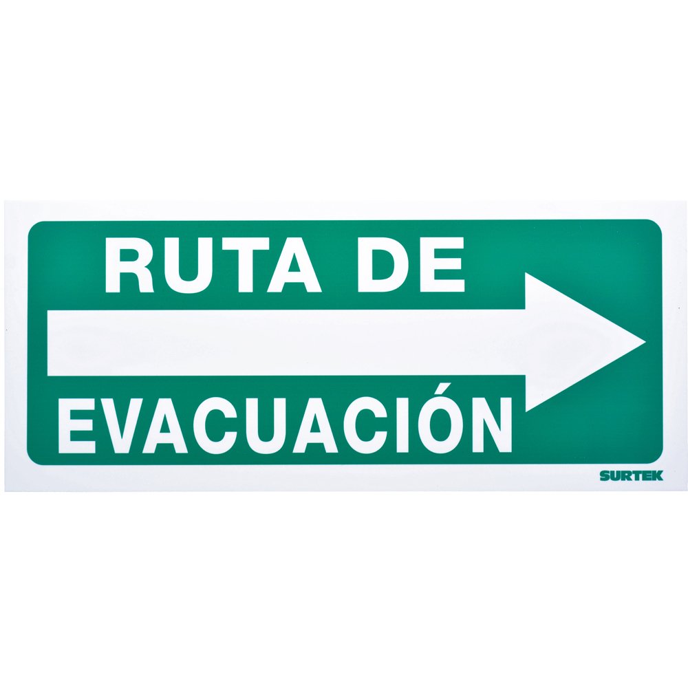 3 Pza Señal "Ruta de evacuación" derecha Surtek
