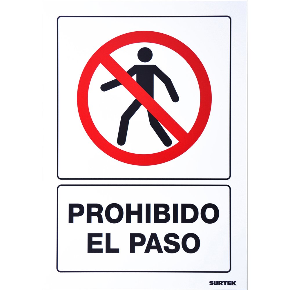 3 Pza Señal "Prohibido el paso" Surtek