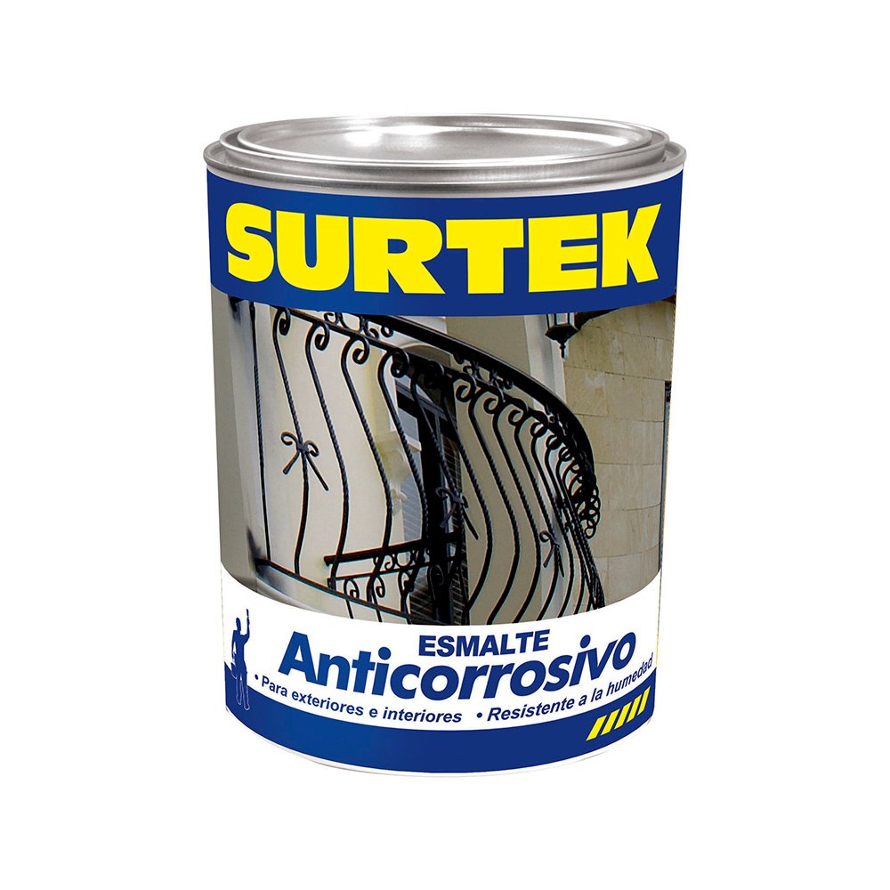 6 Pza Esmalte anticorrosivo 1 Lt color negro Surtek