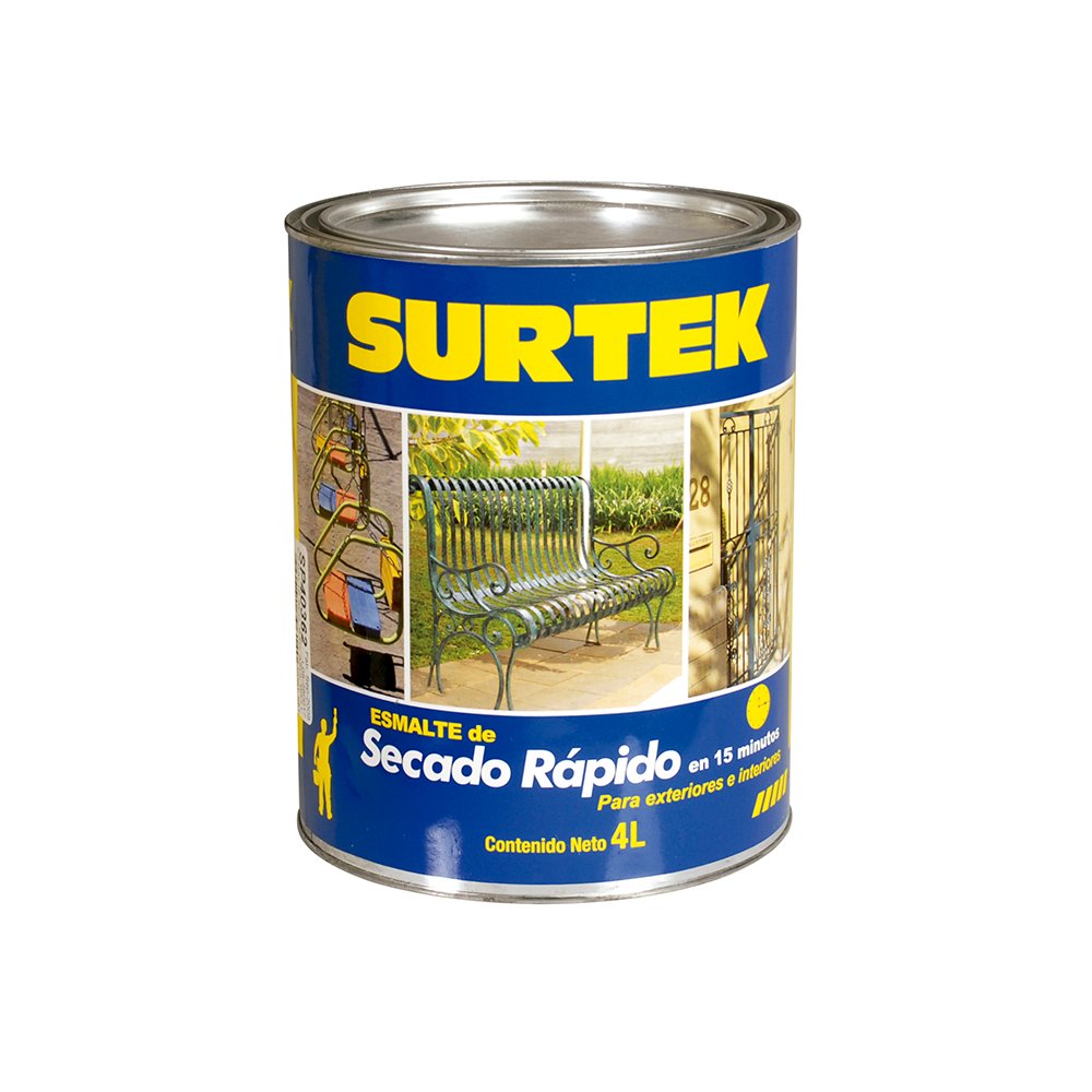 2 Pza Esmalte de secado rápido 4 Lt color gris claro Surtek