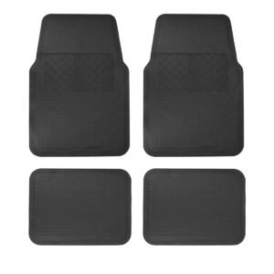 Juego de tapetes para auto, 4 piezas, color negro Foy