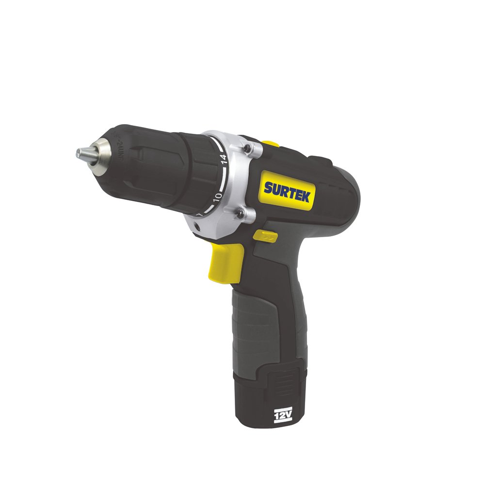 Taladro/atornillador 3/8" batería de Li-ion 12 V, 26 Nm Surtek