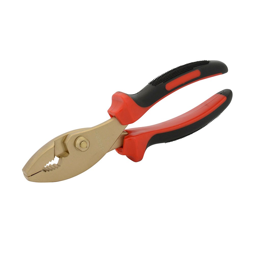 Pinza de bronce-aluminio antichispa con mango bimaterial de 8", para mecánico Urrea