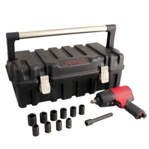 Juego de pistola de impacto neumática cuadro de 1/2" y accesorios métricos, 13 piezas Urrea