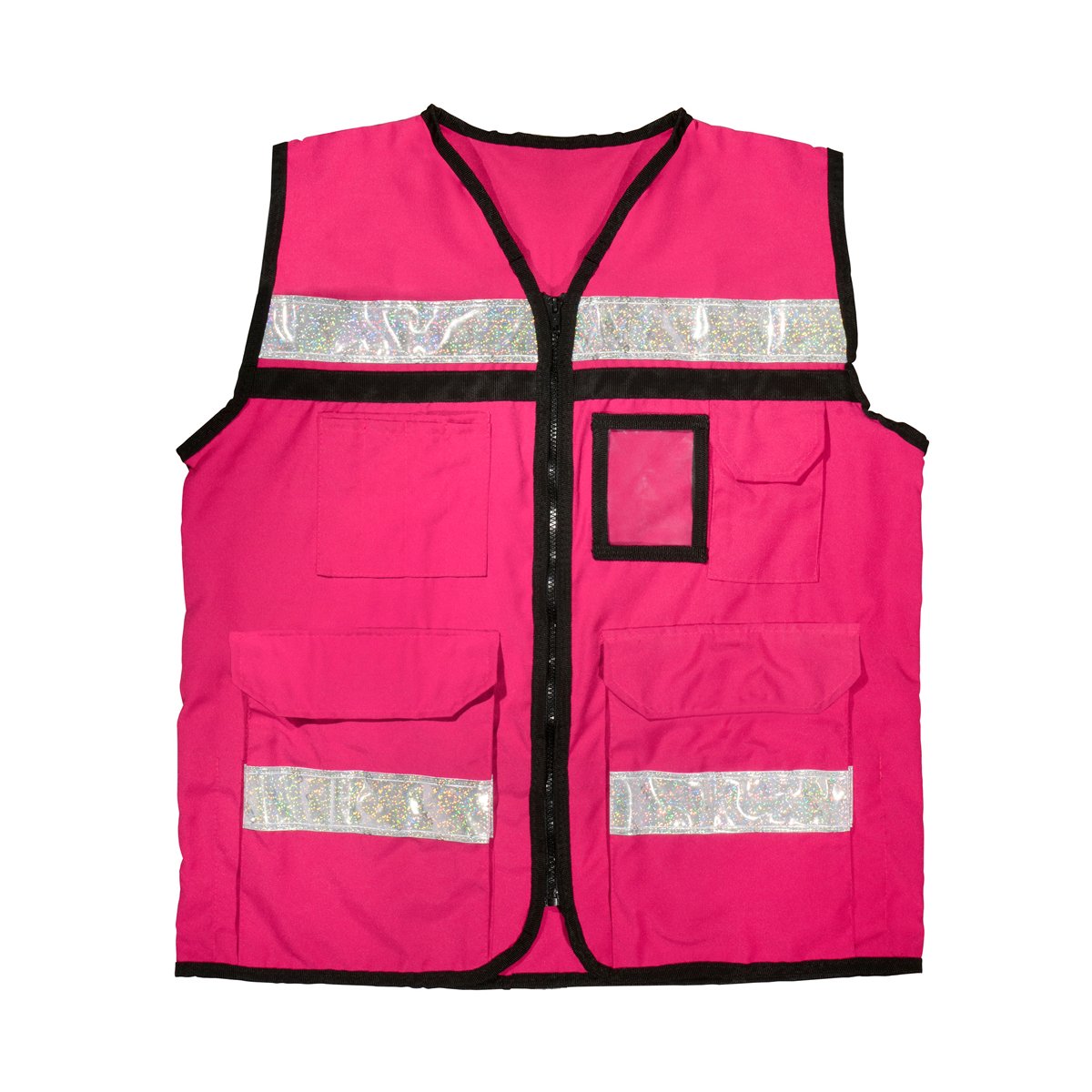 Chaleco de seguridad tipo supervisor cerrado con reflejante rosa CH Urrea