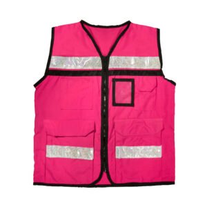 Chaleco de seguridad tipo supervisor cerrado con reflejante rosa M Urrea