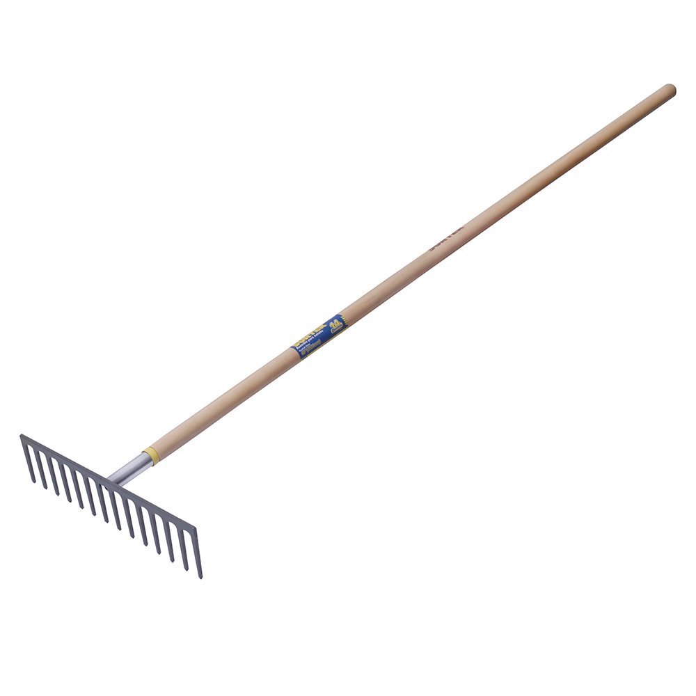 6 Pza Rastrillo recto para asfalto con mango de fibra de vidrio 60", 14 dientes Surtek