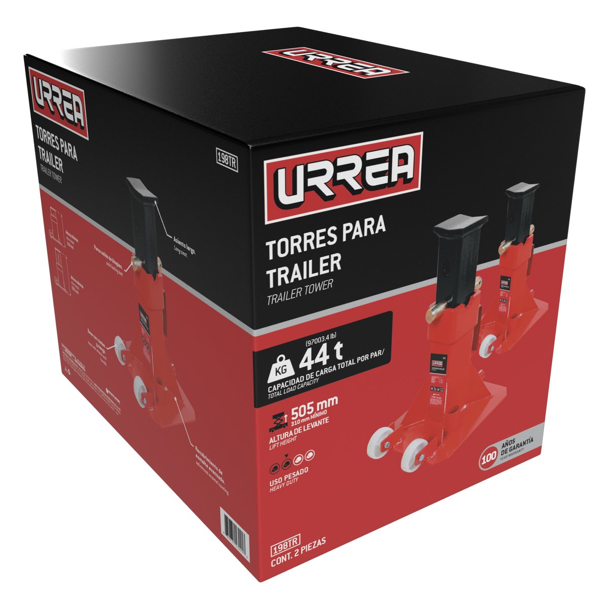 Torres para tráiler de hierro fundido 22 ton con ruedas, 2 piezas Urrea - Image 2