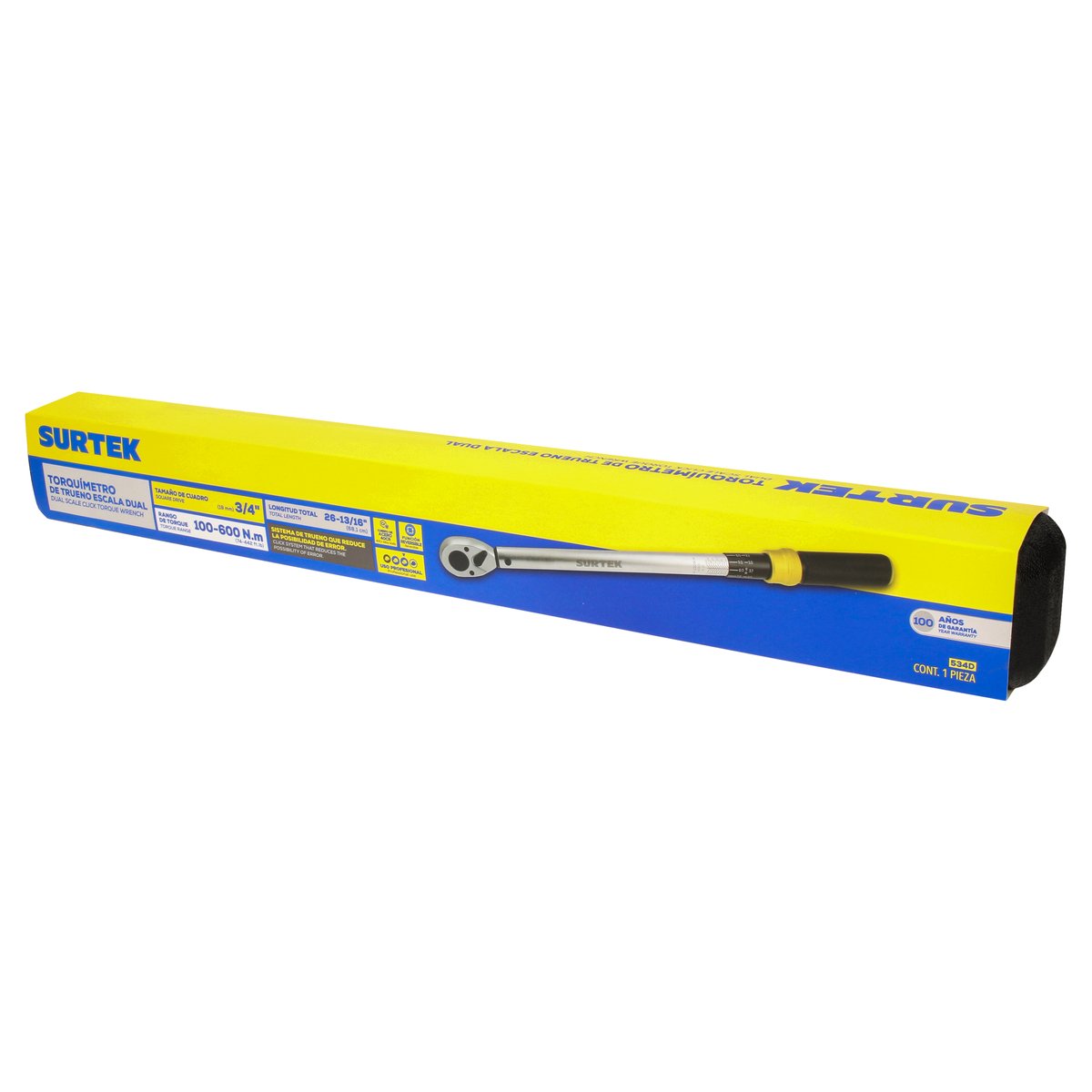 Torquímetro de trueno una escala dual cuadro de 3/4", 100-600 Nm (74-442.5 ft-lb) Surtek - Image 2