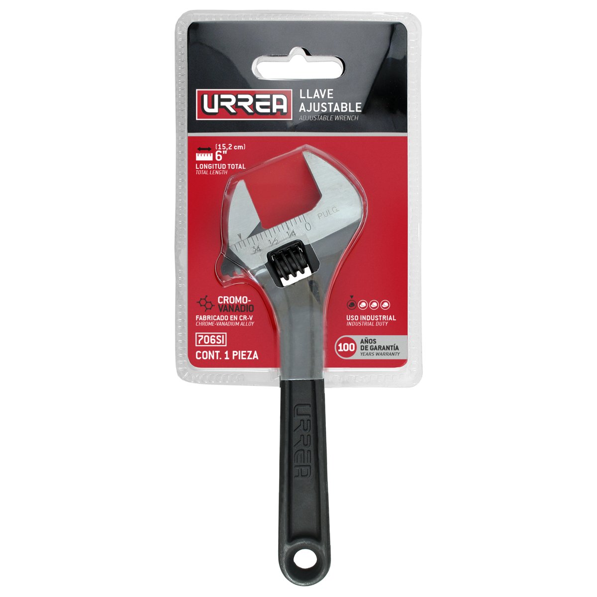 Llave ajustable fosfatizada 6" Urrea - Image 2