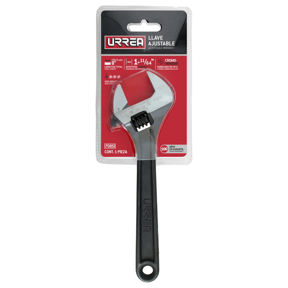 Llave ajustable fosfatizada 8" Urrea - Image 2