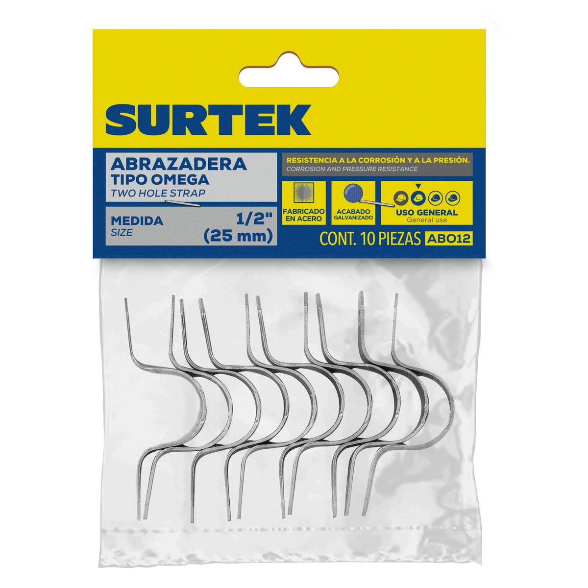 Abrazadera para tubo tipo omega 3/4", 10 piezas Surtek - Image 2