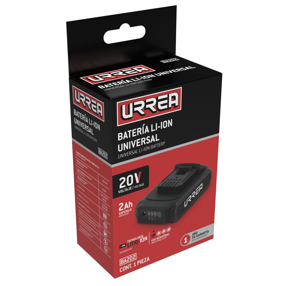 Batería Litio-ion 20 V, 2 Ah Urrea - Image 2