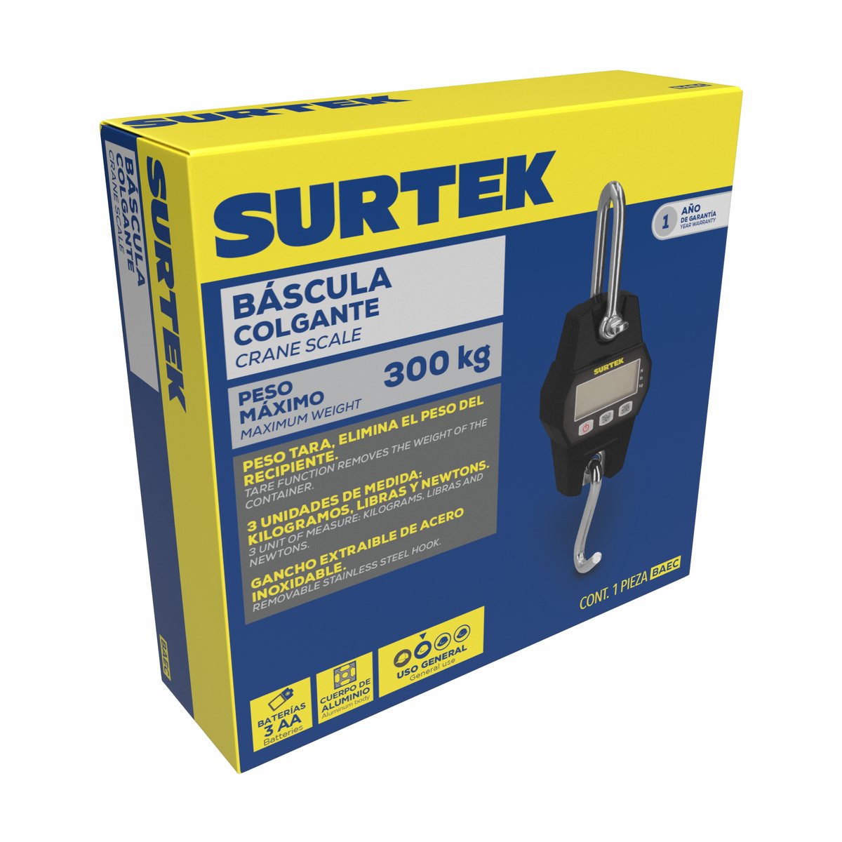 Báscula electrónica colgante 300 kg Surtek - Image 2