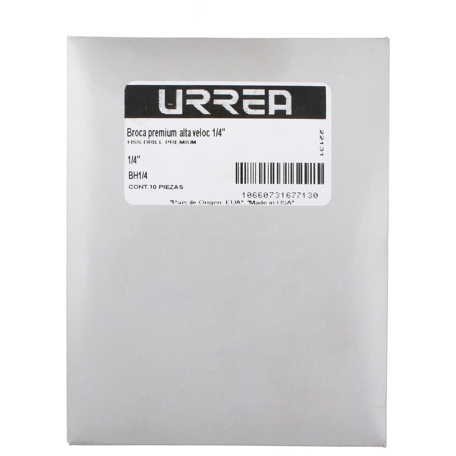 10 Pza Broca premium de acero de alta velocidad 1/4" zanco 3 planos Urrea - Imagen 2