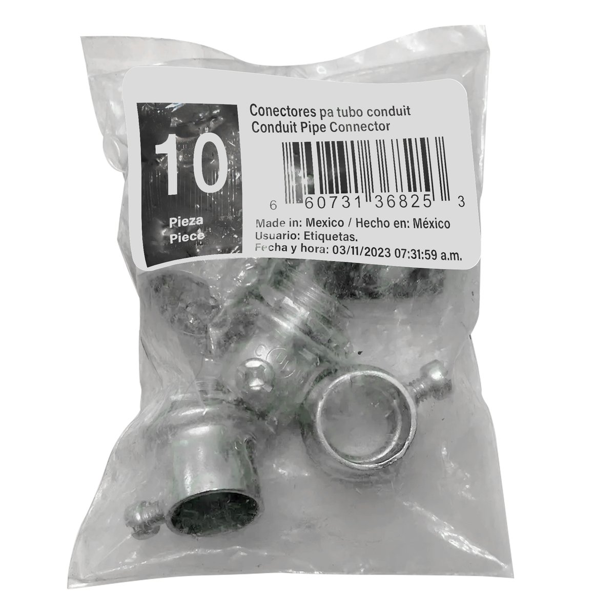 10 Pza Conector recto para tubo liquid tight 1" Surtek - Image 2