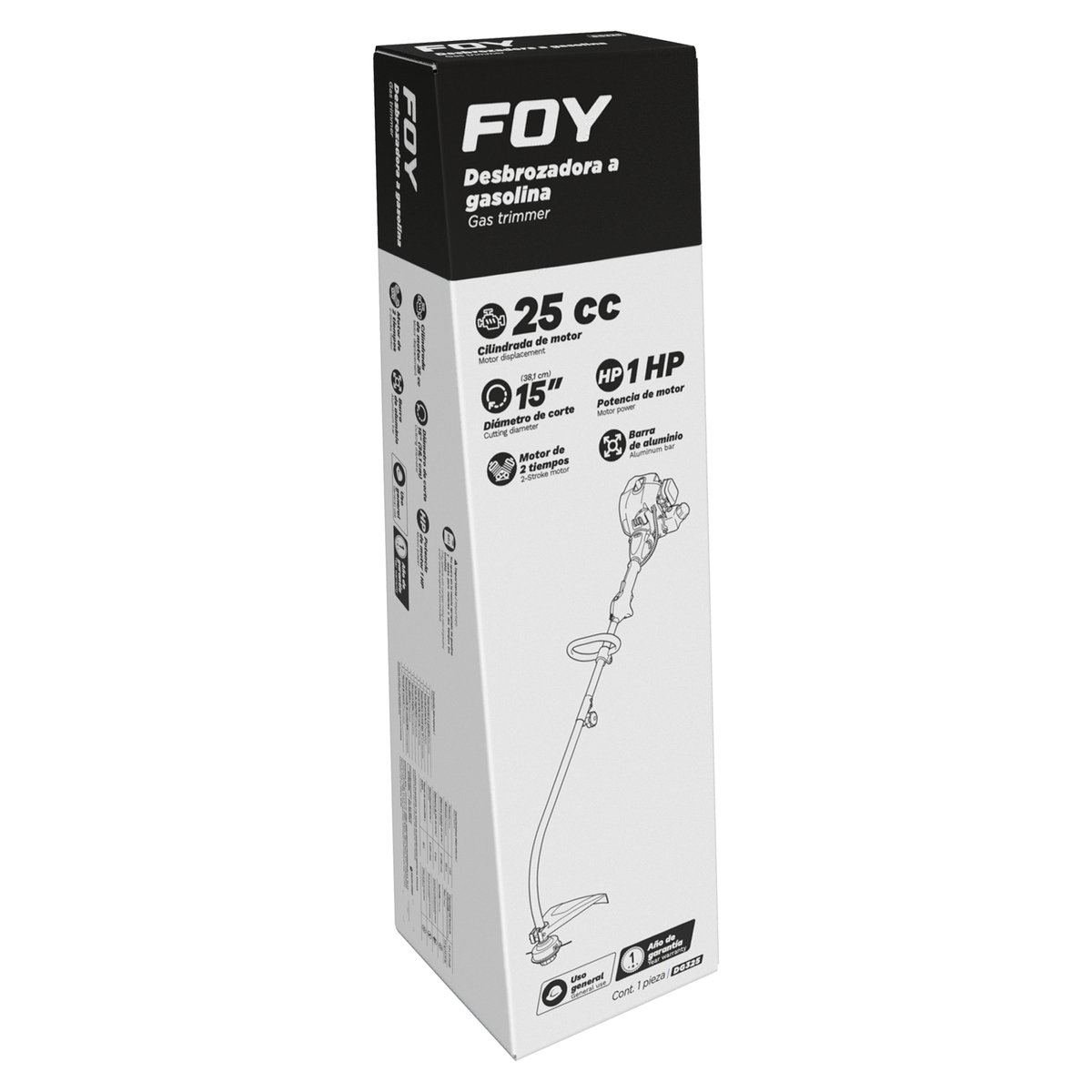 Desbrozadora a gasolina curva 16.3" 25 cc Foy - Image 2