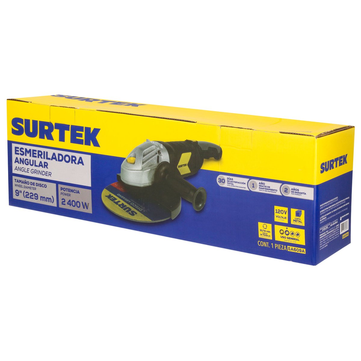 Esmeriladora angular 9" 2400 W 120 V, 6000 RPM Surtek - Image 2