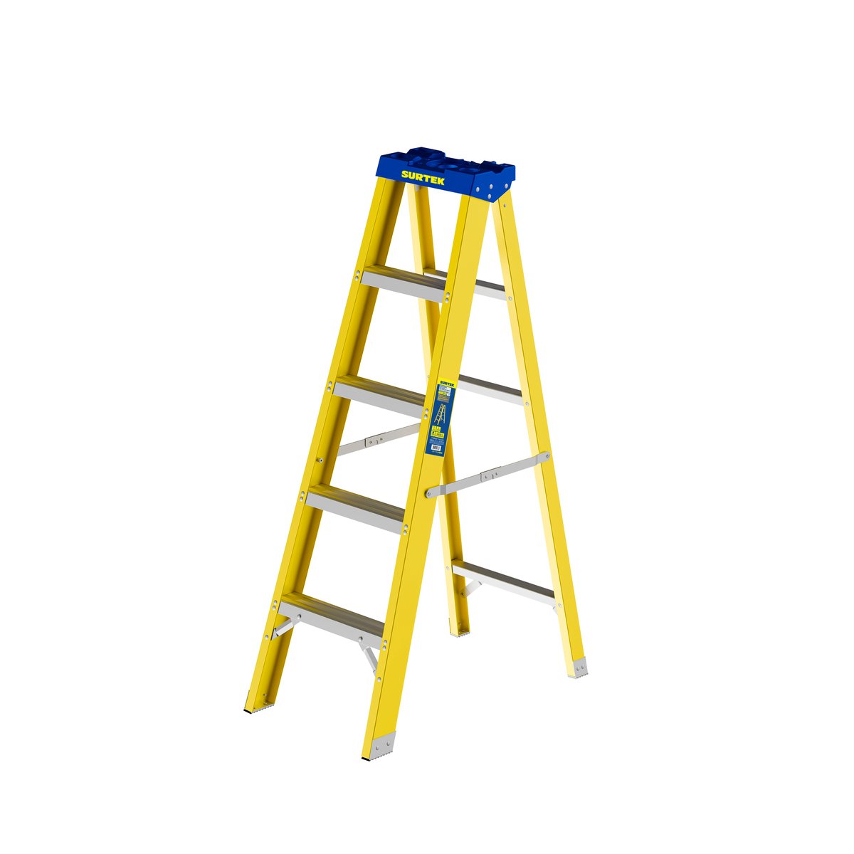 Escalera de tijera tipo II de fibra de vidrio con 4 peldaños Surtek - Image 2