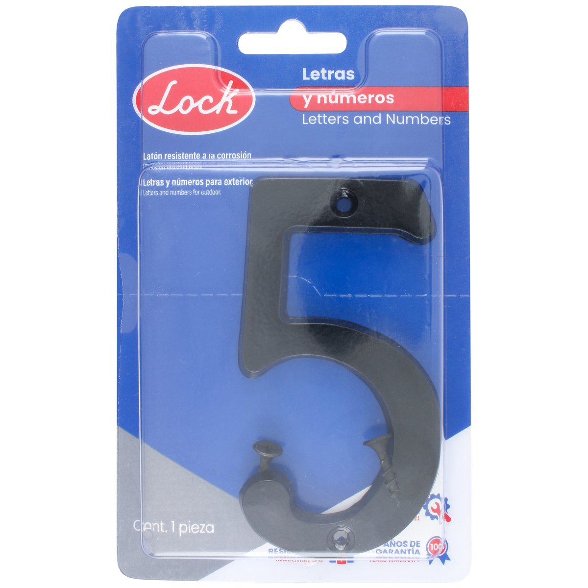 5 Pza Número 5 slim 4" negro Lock - Image 2