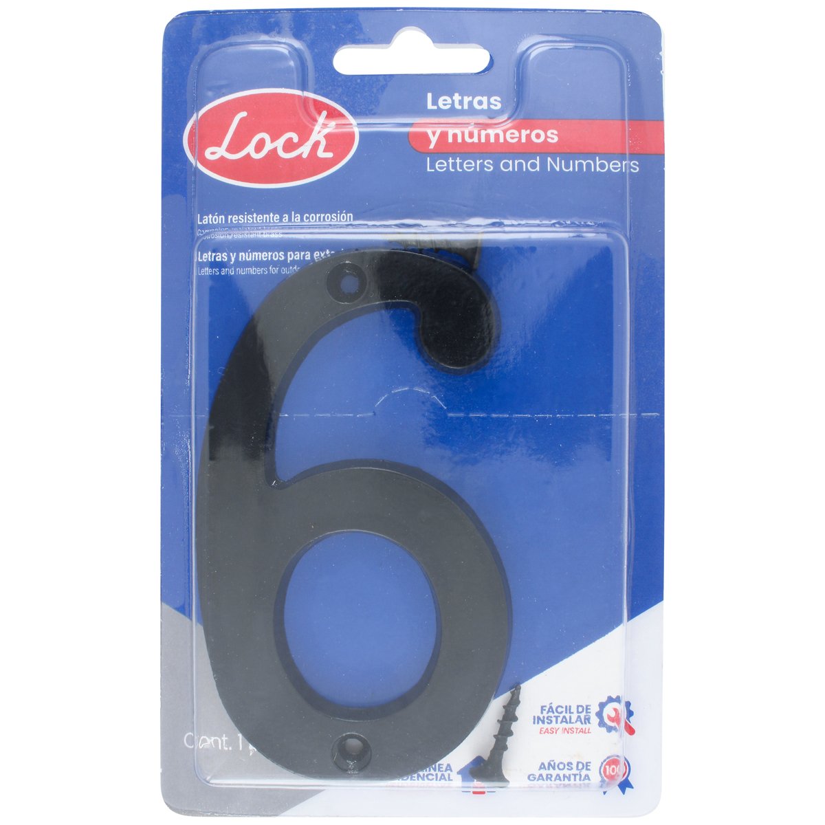 5 Pza Número 6 slim 4" negro Lock - Image 2