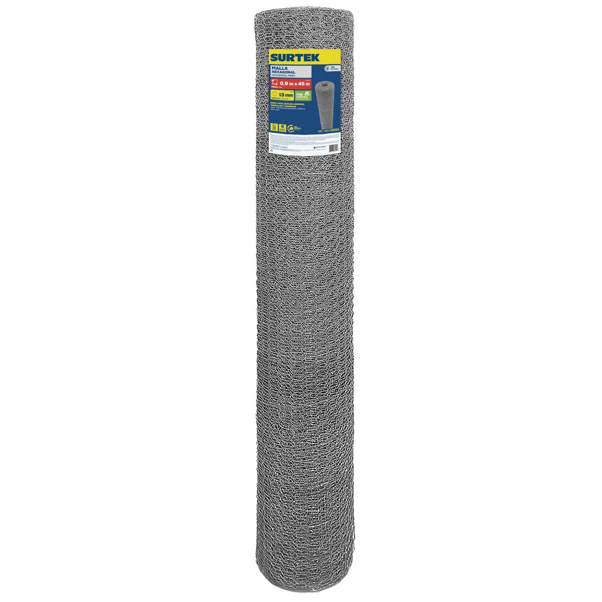 Malla hexagonal galvanizada calibre 23, abertura 13 mm, 0.9 x 45 m Surtek - Image 2
