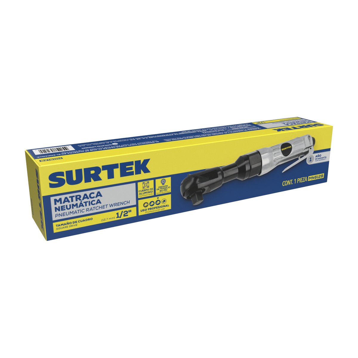 Matraca neumática cuadro de 1/2", 65 ft-lb Surtek - Image 2