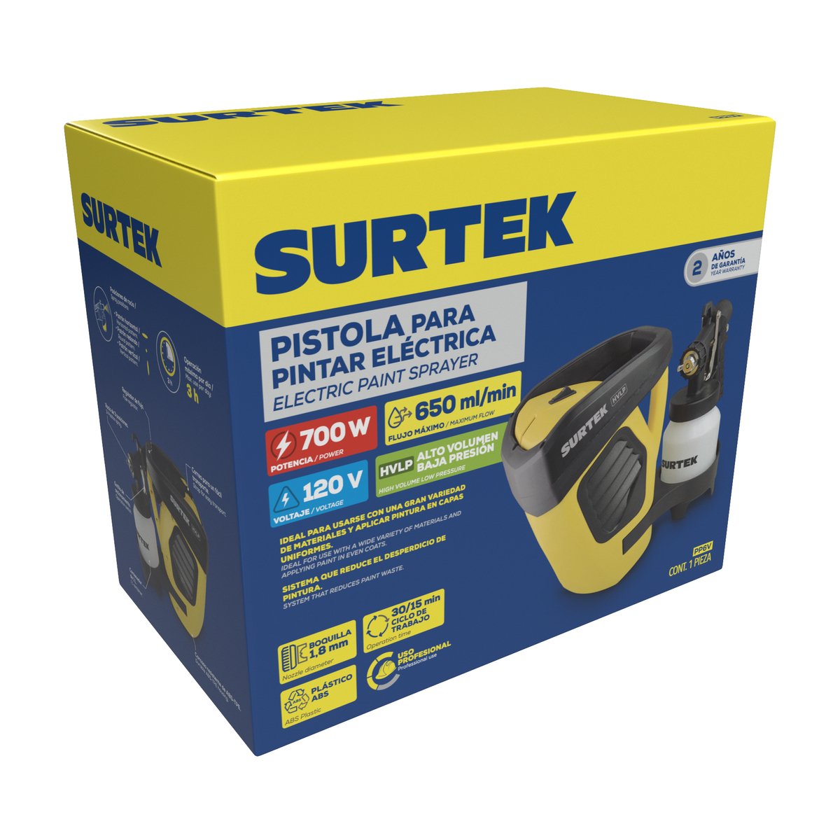 Pistola eléctrica para pintar 600 W 127 V alto volumen Surtek - Image 2