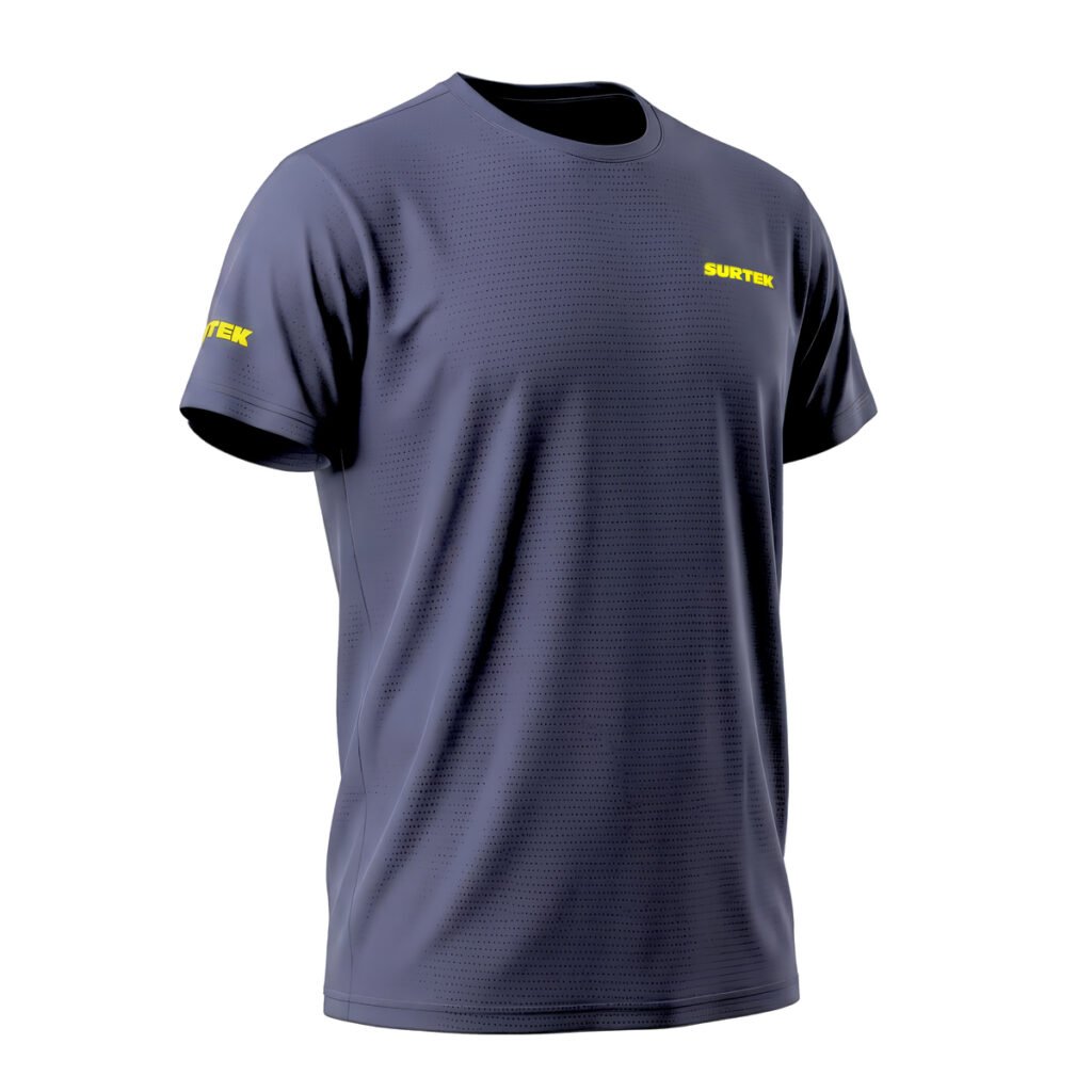 Playera dryfit con cuello redondo color azul marino talla M Surtek