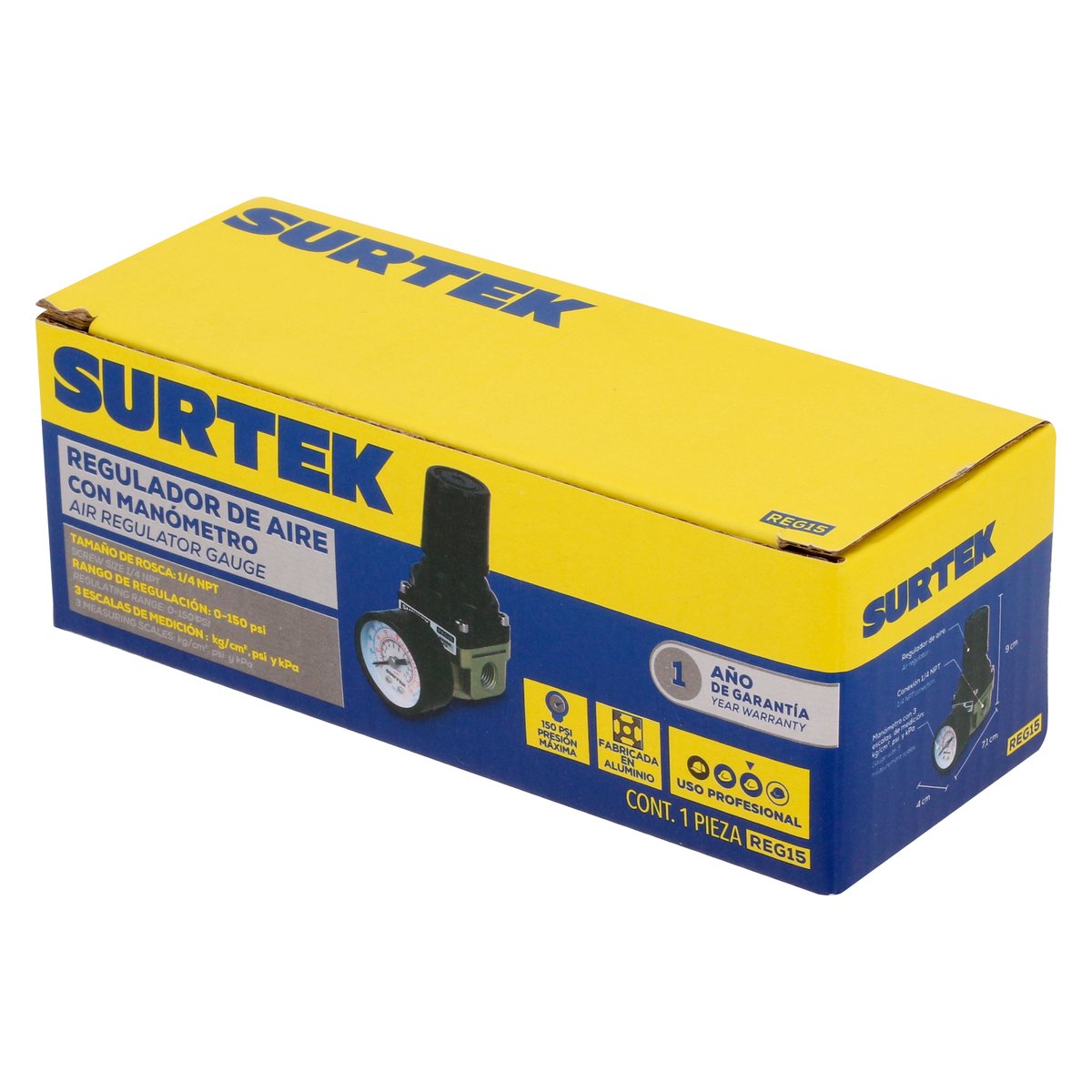 Regulador de aire con manómetro 150PSI Surtek - Image 2