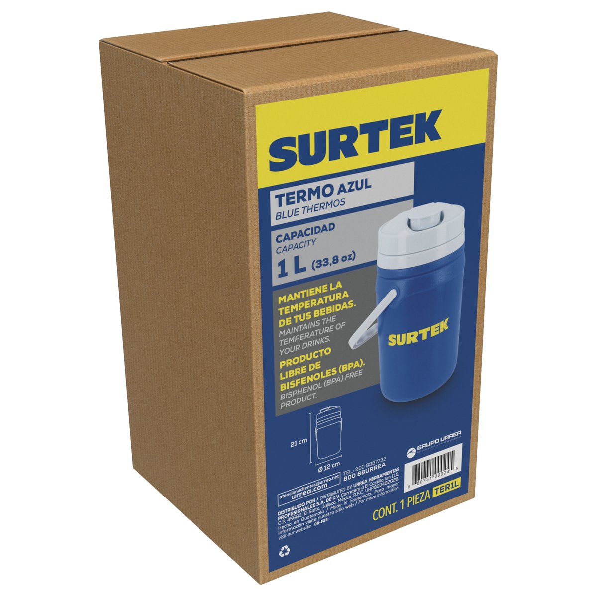 Termo 1 litro, 12 cm x 21 cm Surtek - Image 2