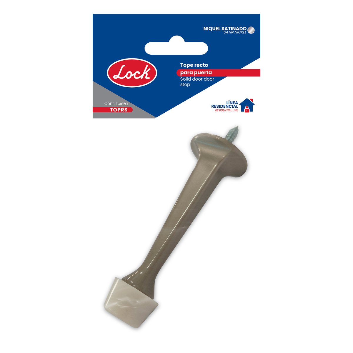 Tope recto para puerta níquel satinado Lock - Image 2