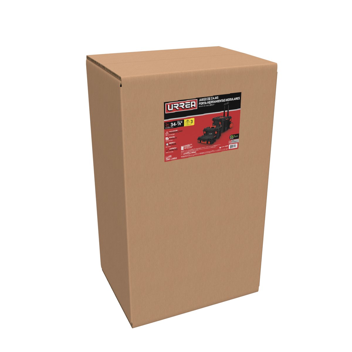 Juego de cajas modulares plásticas color negro 22", 3 piezas Urrea - Image 2