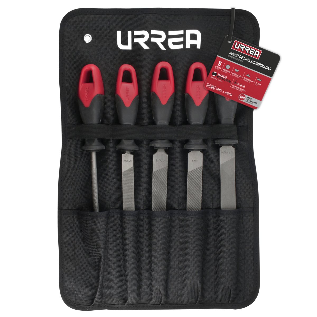 Juego de limas combinadas con mango bimaterial, 5 piezas Urrea - Image 2