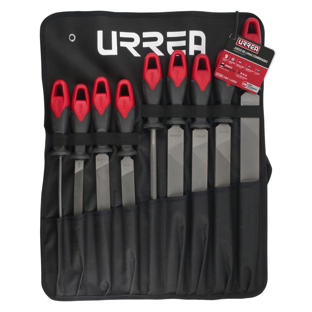 Juego de limas combinadas con mango bimaterial, 9 piezas Urrea - Image 2